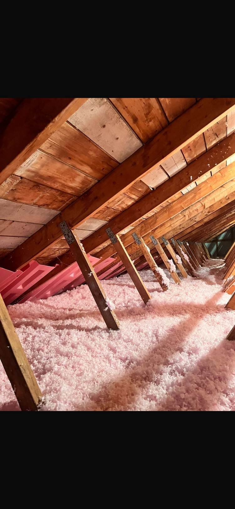 Attic after insulation